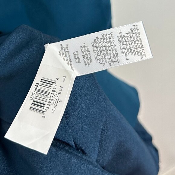 DRESS THE POPULATION Tiffany One-Shoulder Midi Dress in Peacock Blue Size Medium - Picture 11 of 12